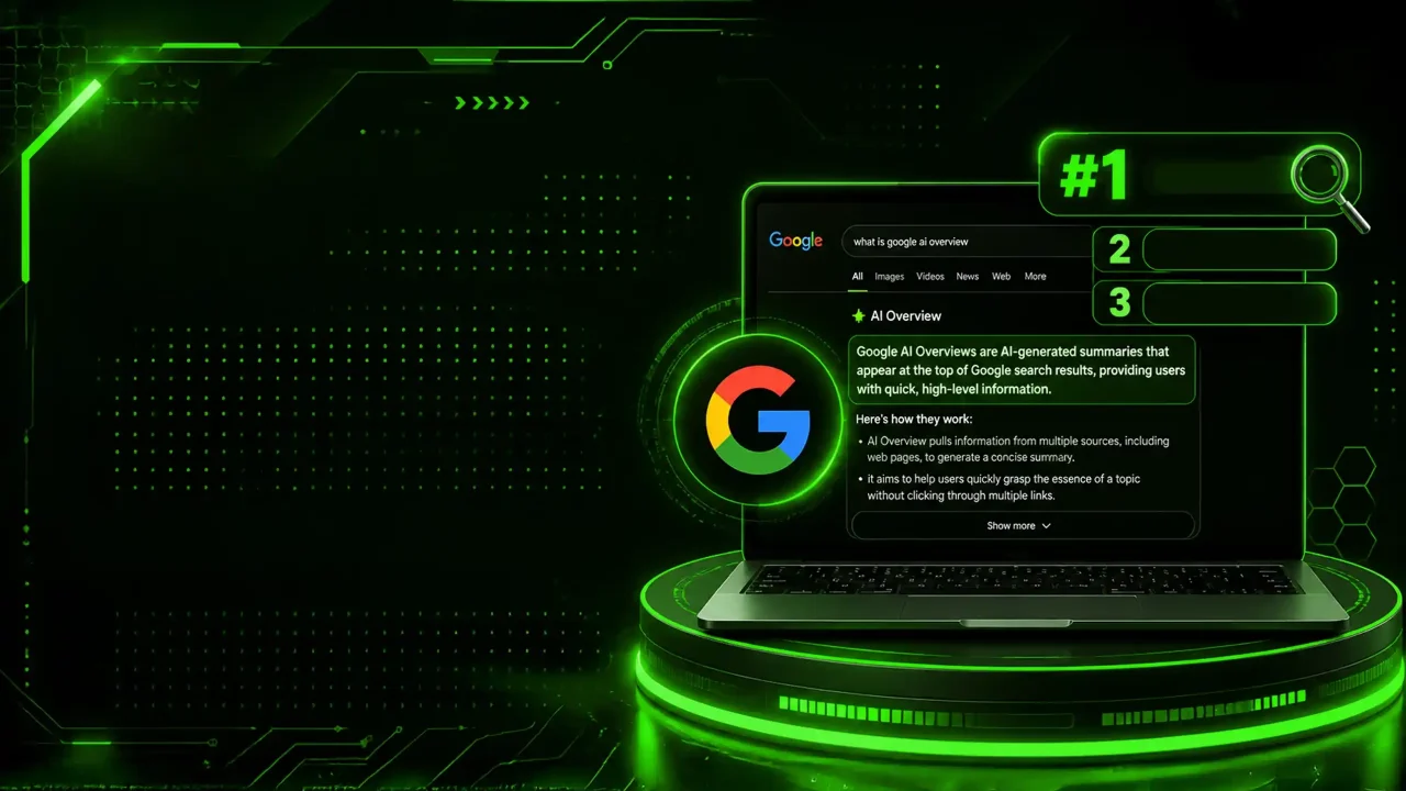 Google AI Overview example showing cited sources in search results